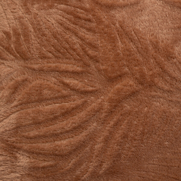 ATMOSPHERA - Coussin décoratif flanelle Terracotta  motif en relief 40 x 40 cm - large