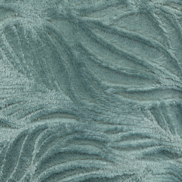 ATMOSPHERA - Coussin décoratif flanelle Bleu givré motif en relief 40 x 40 cm - large