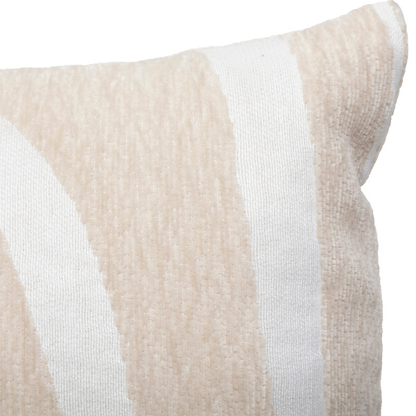 ATMOSPHERA - Coussin décoratif réversible jacquard Beige Lin et Blanc 30 x 50 cm - large
