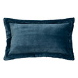 ATMOSPHERA - Coussin décoratif flanelle Bleu Egéen effet fourrure 38 x 58 cm - vignette
