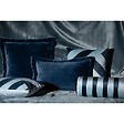 ATMOSPHERA - Coussin décoratif flanelle Bleu Egéen effet fourrure 38 x 58 cm - vignette