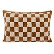 ATMOSPHERA - Coussin décoratif motif Damier tufté Jaune ocre 38 x 58 cm - vignette