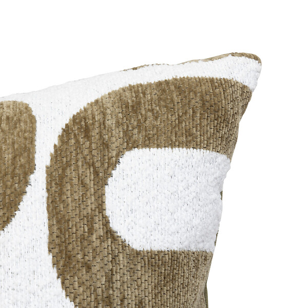 ATMOSPHERA - Coussin décoratif jacquard chenille Vert kaki  40 x 40 cm - large