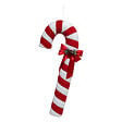 FEERIC LIGHTS & CHRISTMAS - Déco de Noël Sucre d'orge blanc et rouge avec noeud satin H 79 cm - vignette