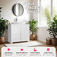 TECTAKE - Meuble sous-lavabo Idris, 2 compartiments, capacité de charge env. 35 kg - vignette