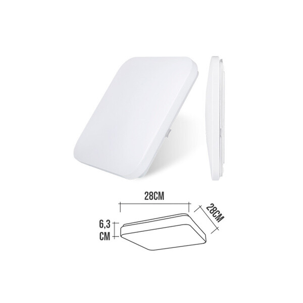 EDM - Plafonnier Carré Extra-Plat 12W 840lm (60W) - Blanc du Jour 6400K - large