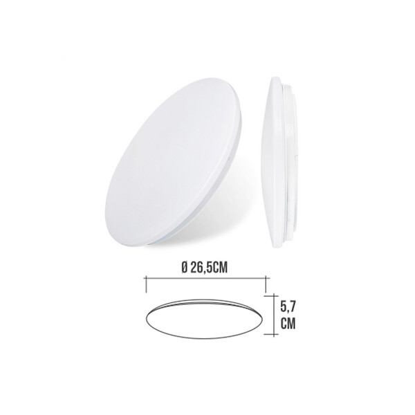 EDM - Plafonnier Circulaire Extra-Plat 12W 1660lm (100W) - Blanc du Jour 6500K - large