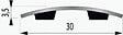 DINAC - Seuil plat avec adhésif en inox brillant 30 x 930 mm - vignette