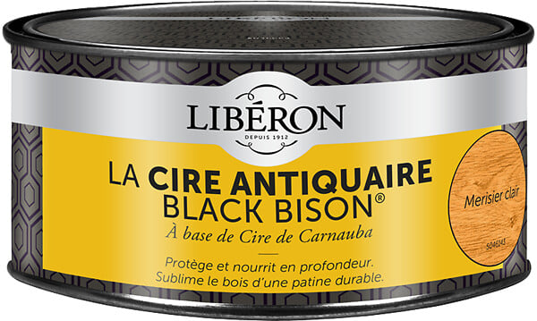 LIBERON - Cire antiquaire pâte Black Bison Merisier clair Pot 0.5l - large