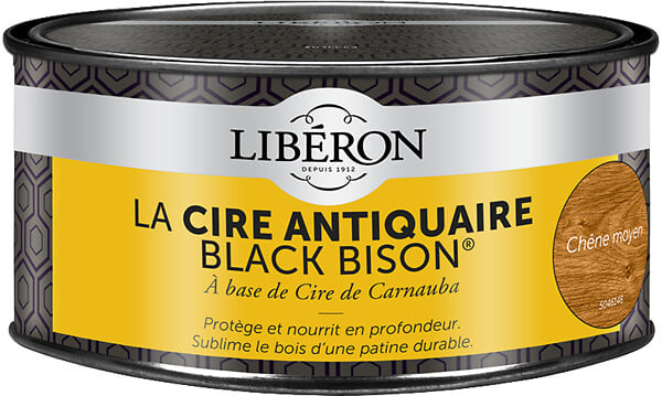 LIBERON - Cire antiquaire pâte Black Bison Chêne moyen Pot 0.5l - large