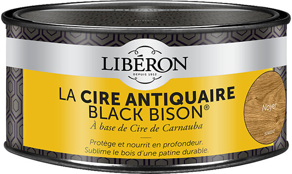 LIBERON - Cire antiquaire pâte Cire de Carnauba Black Bison Noyer 0.5L - large