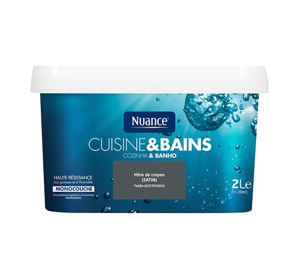 NUANCE - Peinture Cuisine et Bains - Mine de crayon - Satin - 2L - large