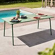 OVIALA - Table de jardin rectangulaire en métal 8 places 180 cm vert cactus - Palavas - vignette