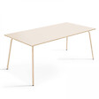 OVIALA - Table de jardin rectangulaire en métal 8 places 180 cm ivoire - Palavas - vignette