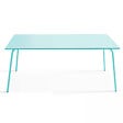 OVIALA - Table de jardin rectangulaire en métal 8 places 180 cm turquoise - Palavas - vignette