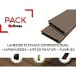 MCCOVER - PACK 1 m² lame de terrasse composite Dual - Beige clair,L : 360 cm , l : 14 cm, E : 25mm - vignette