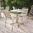 OVIALA - Ensemble table de jardin ronde et 2 chaises métal taupe - Palavas - vignette