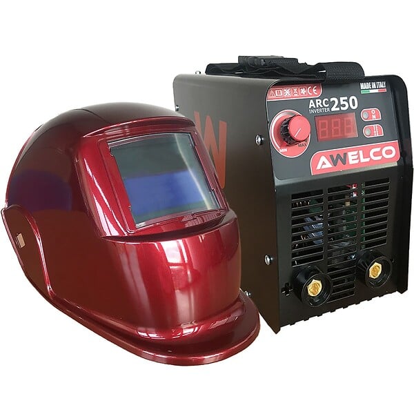 AWELCO - Poste à souder inverter MMA ARC 250 + Cagoule de soudage LCD Red 13 Soudage 15-200A AWELCO - large