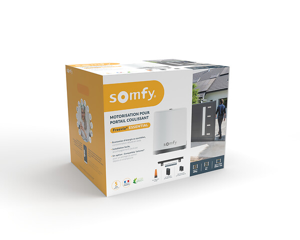SOMFY - Motorisation portail coulissant Freevia Essential - Crémaillère - Jusqu'à 400 kg - large