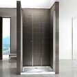 SANIVERRE - GINA Porte de douche H.185 x L. 112 à 116 cm verre transparent 6 mm - vignette