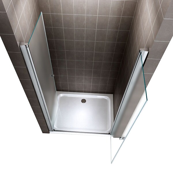 SANIVERRE - GINA Porte de douche H.185 x L. 116 à 120 cm verre dépoli opaque 6 mm - large