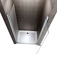 SANIVERRE - GINA Porte de douche H.185 x L. 116 à 120 cm verre dépoli opaque 6 mm - vignette