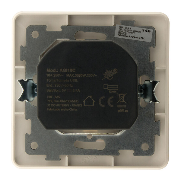 ZENITECH - Prise Schuko Asfora + USB - Zenitech - large