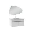 AICA SANITAIRE - Meubles simple vasque 80cm vasque + miroir 3 couleurs lumineux Blanc - vignette