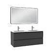 AICA SANITAIRE - Meuble Salle de Bain 120cm Anthracite double vasque + miroir lumineux 3 couleurs + dimmable - vignette