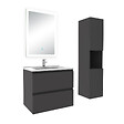 AICA SANITAIRE - Ensemble meuble Salle de Bain 60cm avec vasque et colonne et miroir lumineux dimmable anthracite - vignette
