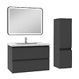 AICA SANITAIRE - Meuble salle de Bain 80cm simple vasque avec colonne + miroir 3 couleurs Anthracite - vignette