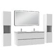 AICA SANITAIRE - Meubles Salle de Bain 120cm avec colonne + miroir lumineux 3 couleurs + dimmable blanc - vignette