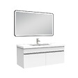 AICA SANITAIRE - Meuble simple vasque 100cm avec miroir 3 couleurs + dimmable blanc - vignette