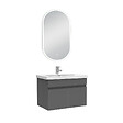 AICA SANITAIRE - Meubles simple vasque 60cm vasque + miroir lumineux Anthracite - vignette