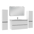 AICA SANITAIRE - Meubles Salle de Bain 100cm avec colonne + miroir lumineux 3 couleurs blanc - vignette