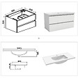 AICA SANITAIRE - Meubles Salle de Bain 100cm avec colonne + miroir lumineux 3 couleurs blanc - vignette