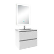 AICA SANITAIRE - Ensemble meuble Salle de Bain 60cm simple vasque et miroir lumineux 3 couleurs et dimmable blanc - vignette