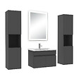 AICA SANITAIRE - Ensemble meuble Salle de Bain 60cm avec colonne et miroir lumineux anthracite - vignette