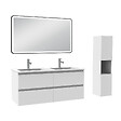 AICA SANITAIRE - Meuble salle de Bain 120cm avec colonne + miroir 3 couleurs blanc - vignette