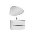 AICA SANITAIRE - Ensemble meubles Salle de Bain 80cm vasque + miroir 3 couleurs lumineux Blanc - vignette