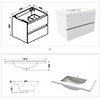 AICA SANITAIRE - Ensemble meubles Salle de Bain 80cm vasque + miroir 3 couleurs lumineux Blanc - vignette