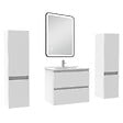 AICA SANITAIRE - Meubles Salle de Bain 60cm avec colonne + miroir lumineux 3 couleurs blanc - vignette