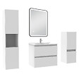 AICA SANITAIRE - Meuble salle de Bain 60cm avec colonne + miroir mural lumineux 3 couleurs blanc - vignette