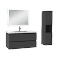 AICA SANITAIRE - Ensemble meuble Salle de Bain 100cm avec vasque et colonne et miroir lumineux dimmable anthracite - vignette