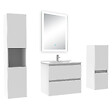 AICA SANITAIRE - Ensemble meuble Salle de Bain 60cm avec simple vasque et colonne et miroir lumineux dimmable blanc - vignette