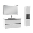 AICA SANITAIRE - Meuble salle de Bain 100cm avec colonne + miroir 3 couleurs blanc - vignette