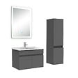 AICA SANITAIRE - Ensemble meuble Salle de Bain 60cm avec vasque + colonne + miroir lumineux 3 couleurs anthracite - vignette