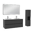 AICA SANITAIRE - Meuble salle de Bain 120cm avec colonne + miroir 3 couleurs Anthracite - vignette