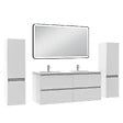 AICA SANITAIRE - Meubles Salle de Bain 120cm avec colonne + miroir lumineux 3 couleurs blanc - vignette