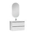 AICA SANITAIRE - Ensemble meubles Salle de Bain 80cm vasque + miroir lumineux Blanc - vignette